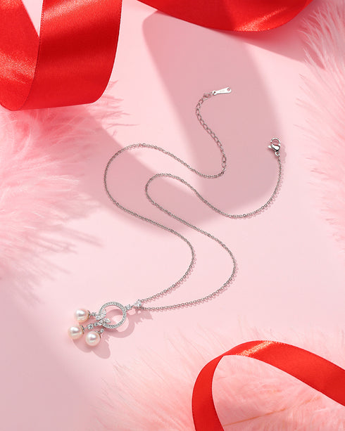 Dreamcatcher Three Pearls Pendant Necklace - House Of Pearls